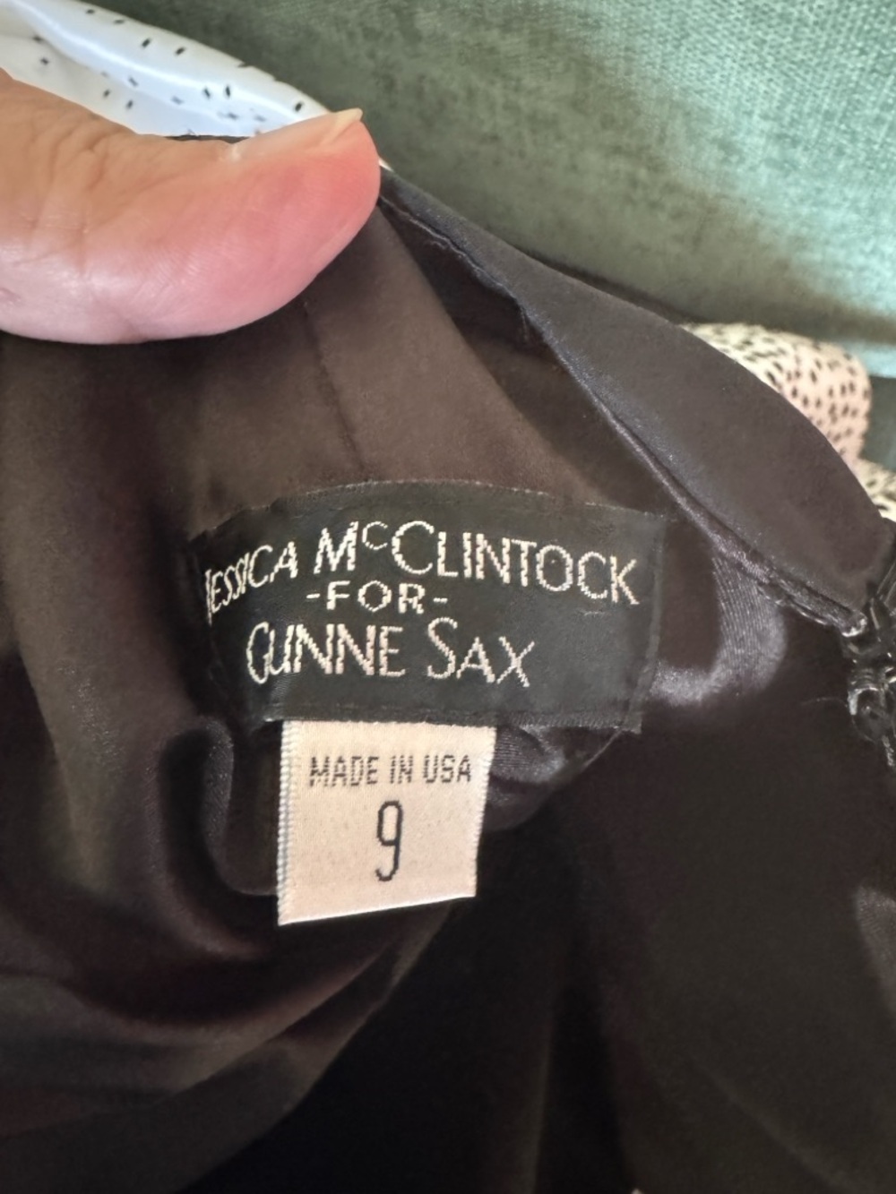 Jessica McClintock for Gunne Sax Black Strapless Dress